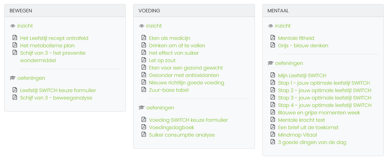 Inzicht- en oefeningen box